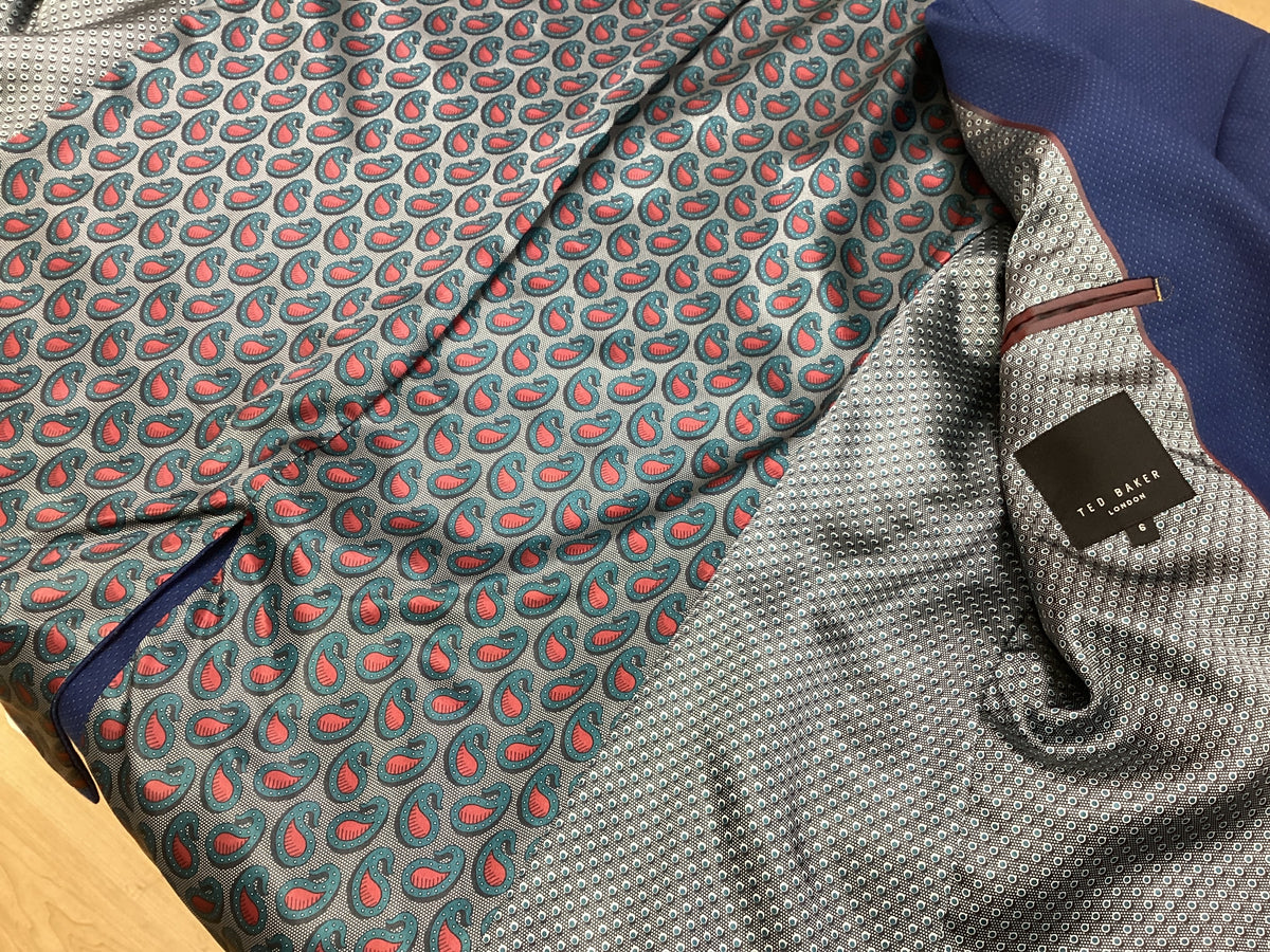 Ted Baker men’s Sports Jacket Blue with tiny dot pattern size 42 inch chest