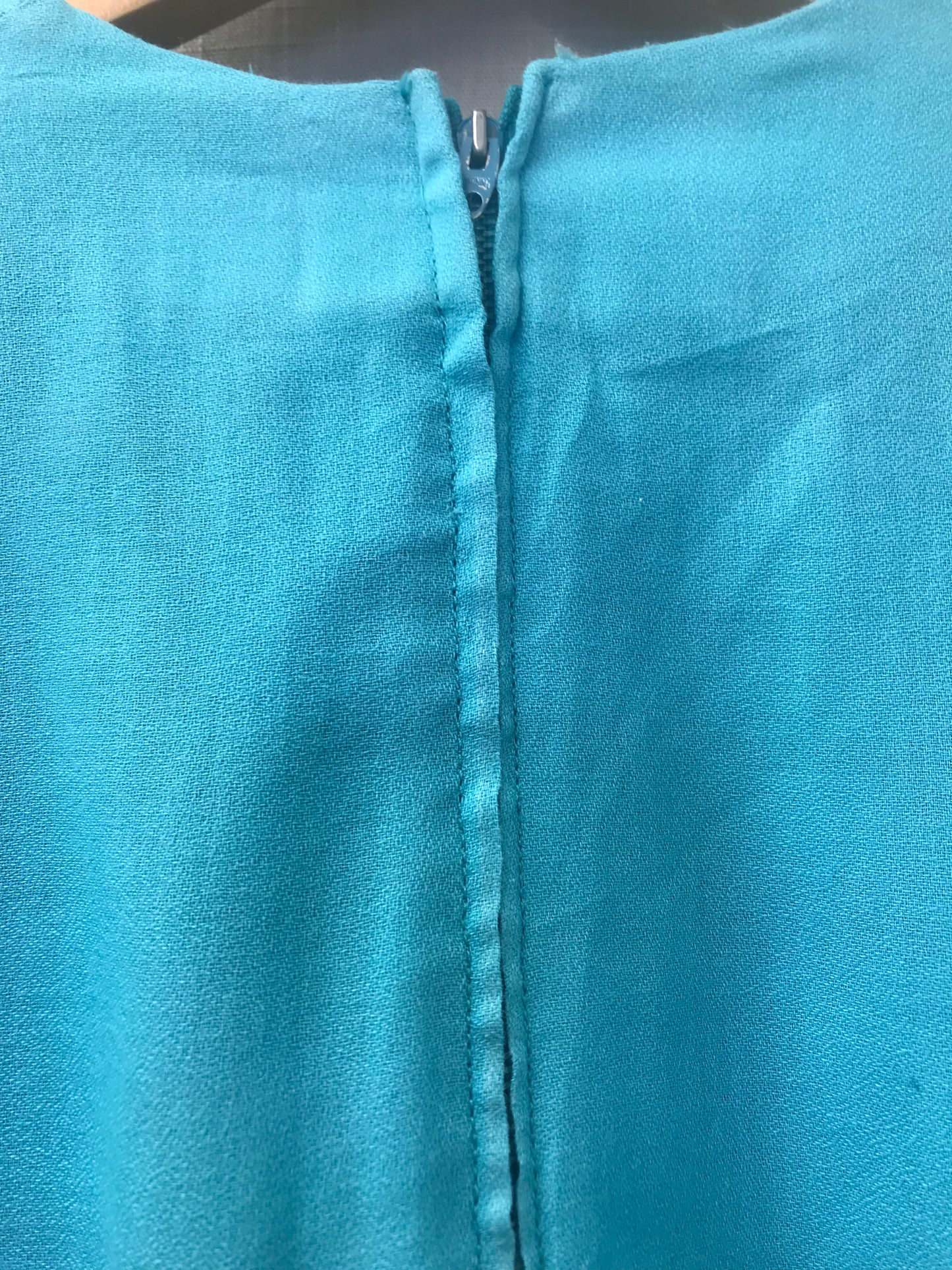 Vintage Retro Turquoise Blue Smock Boho Hippy Top Size S