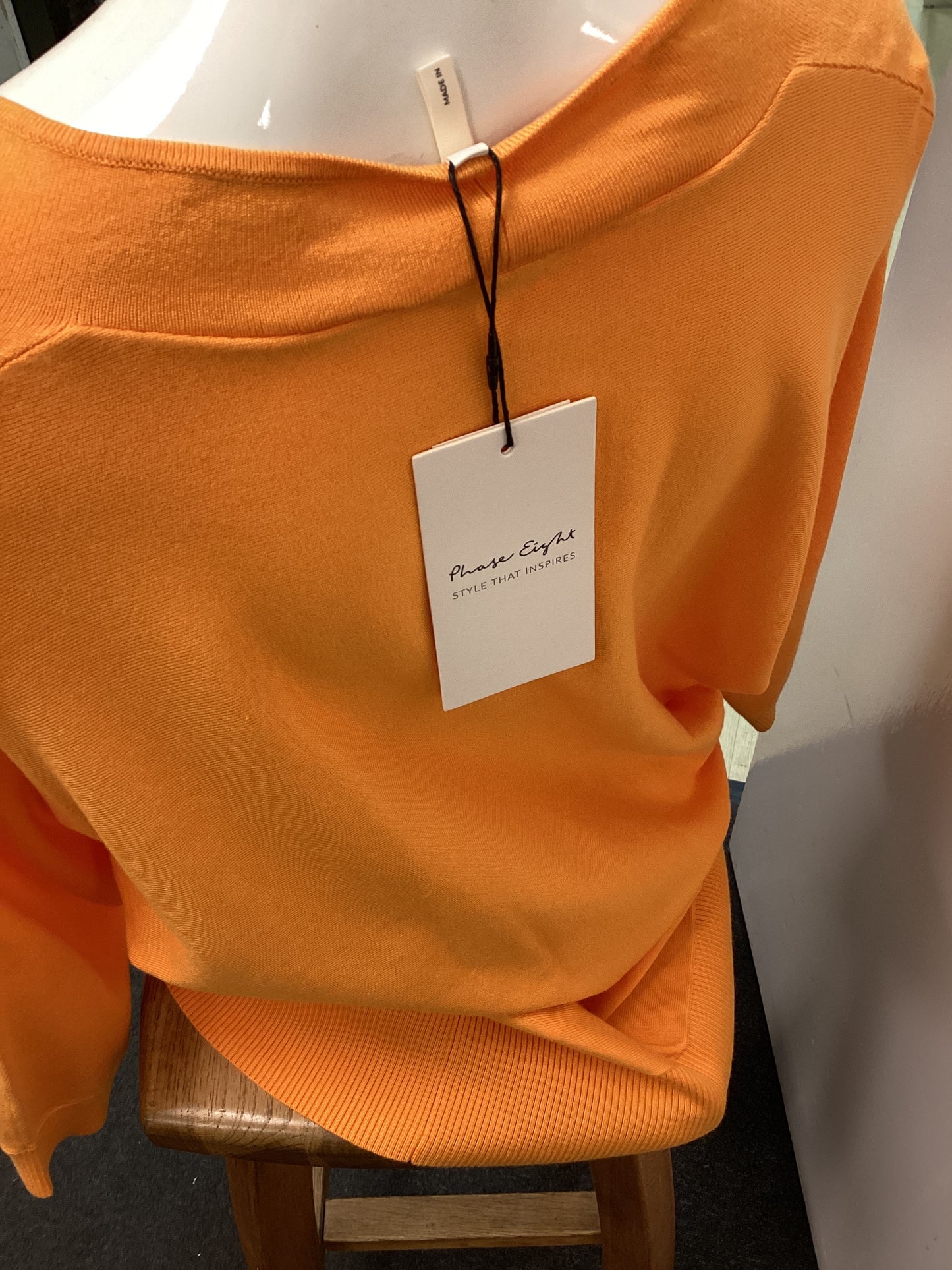 BNWT Phase Eight Orange Gina Batwing Jumper, Size L/UK16-18