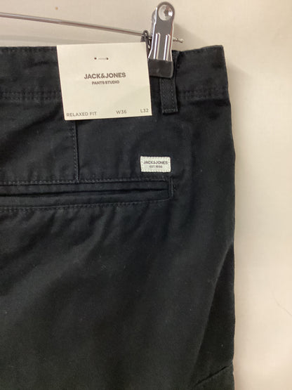 Jack & Jones  Men’s Black Barkley Cargo Pants BNWT waist 36” Leg length 32”