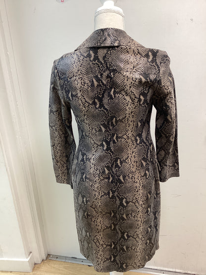 BNWT ALLSAINTS  OBA MAC Snake Grey size 6 UK 100% Lamb Leather