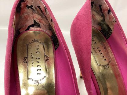 Ted Baker High Heels size UK4 and matching bag. Pink with Rosegold accents