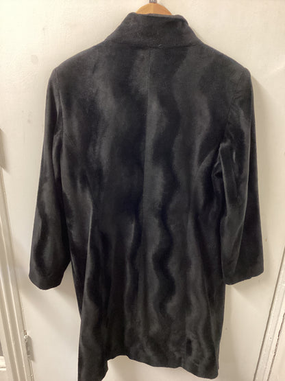 Monix Black Fur Coat Size UK 14
