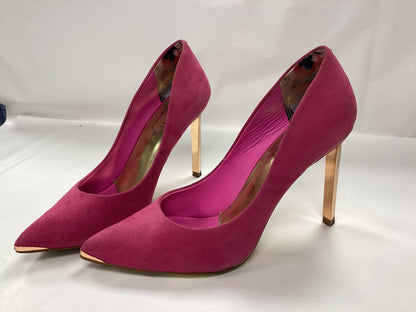 Ted Baker High Heels size UK4 and matching bag. Pink with Rosegold accents