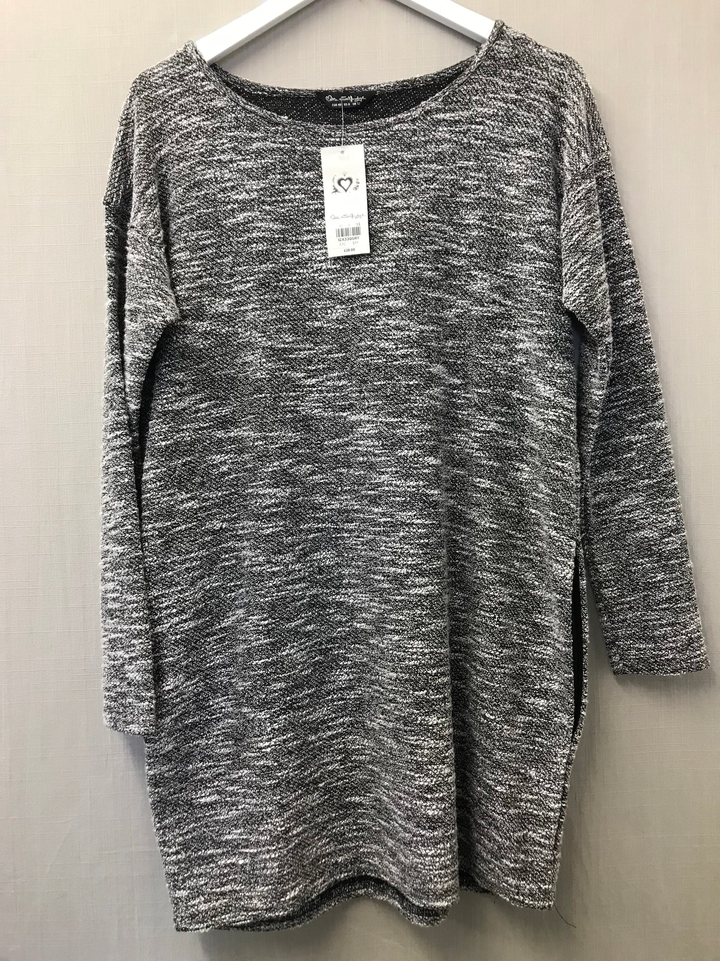 Miss Selfridge Grey Tunic Top Size 12 BNWT