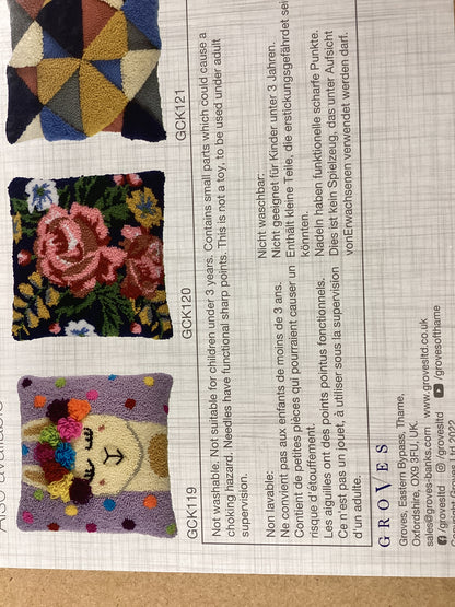 Punch Needle Cushion Kit  by Trimits modern floral design