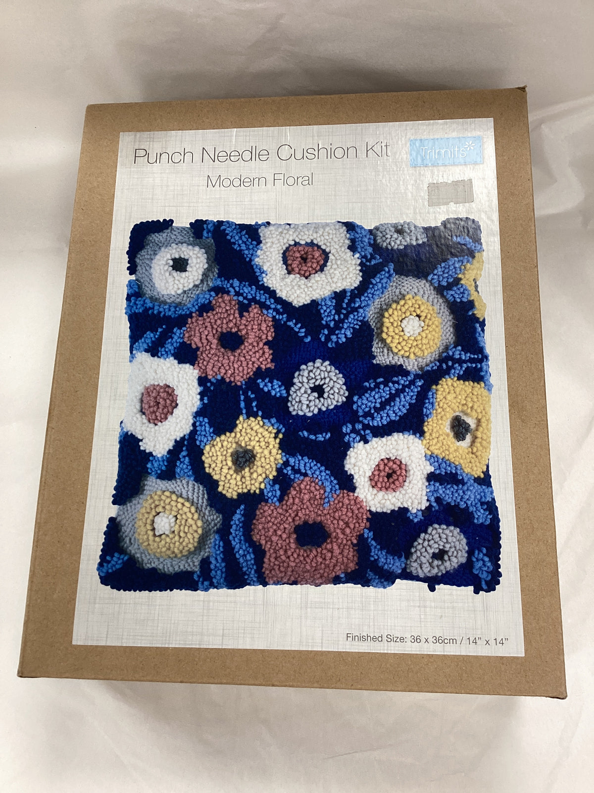 Punch Needle Cushion Kit  by Trimits modern floral design