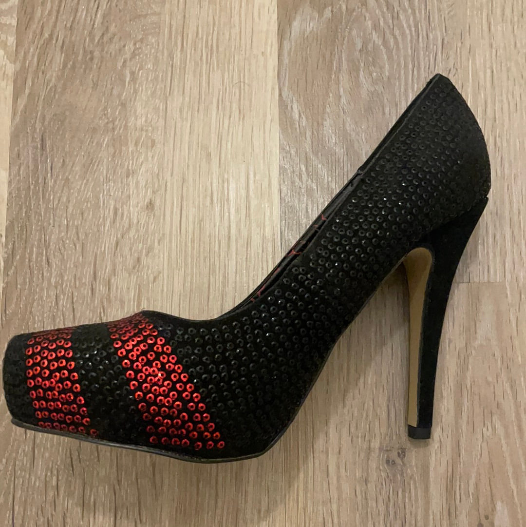 Red sales sequin heels