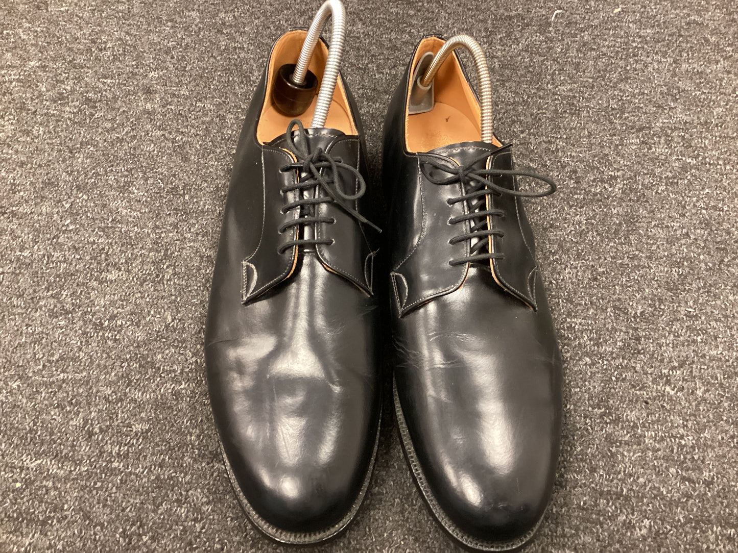 John White 100% Leather Black Shoes - Size 15