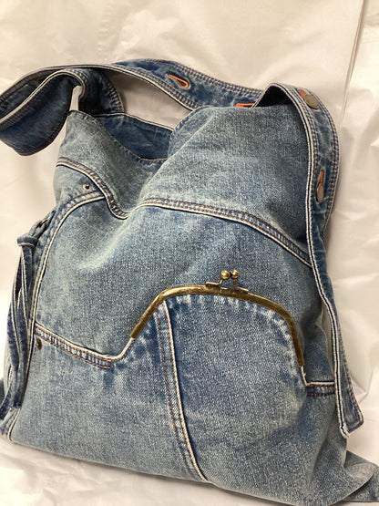 Brand New Urban Revivo Patchwork Denim Bag With Adjustable Strap