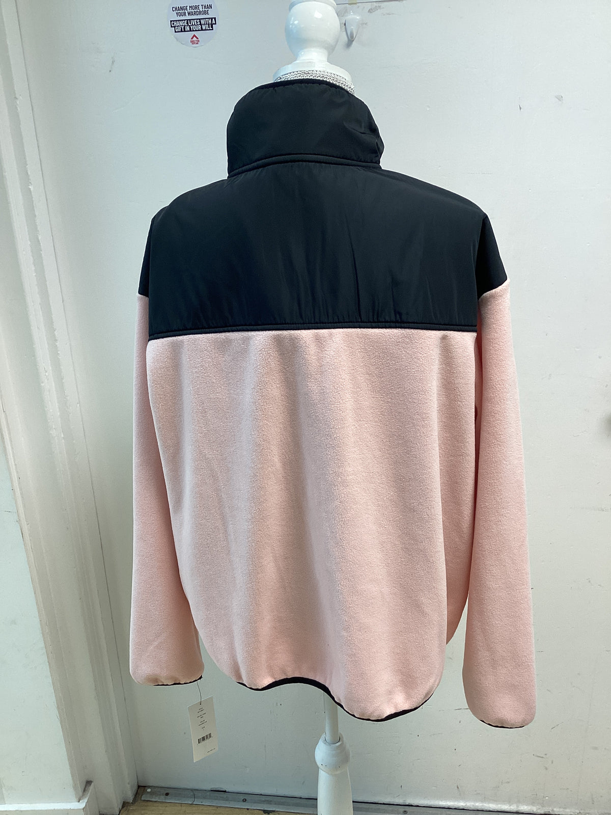 BNWT- DKNY Ladies Sports zip up jacket Pink (Rosewater) with Black trim size Large (Copy)