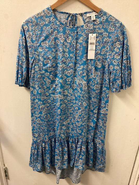 BNWT Topshop Daisy Patterned Blue Dress Size 10 RRP £29.99