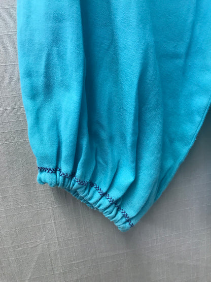 Vintage Retro Turquoise Blue Smock Boho Hippy Top Size S