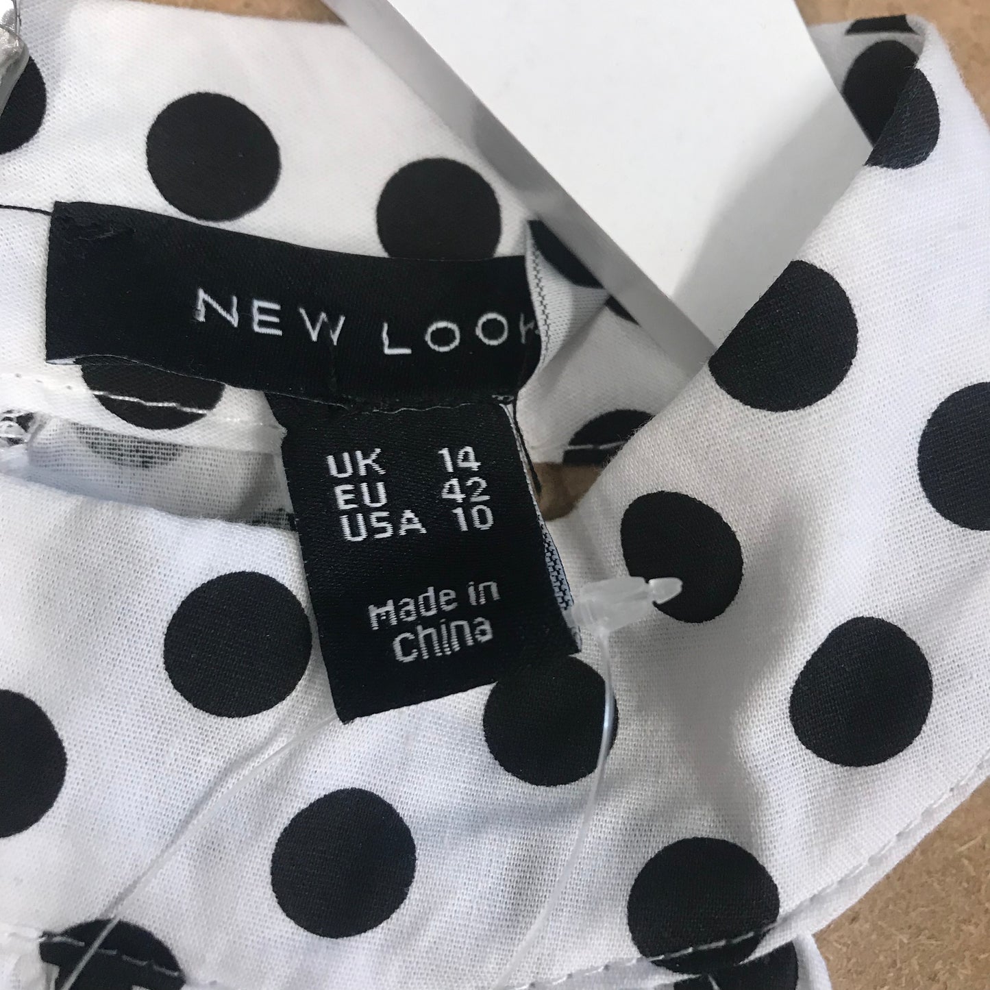 New Look Black & White Polka Dot Dress Size 14