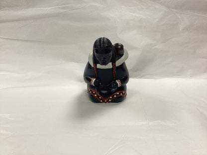 Vintage Saltstone Inuit Mother and Baby Statue
