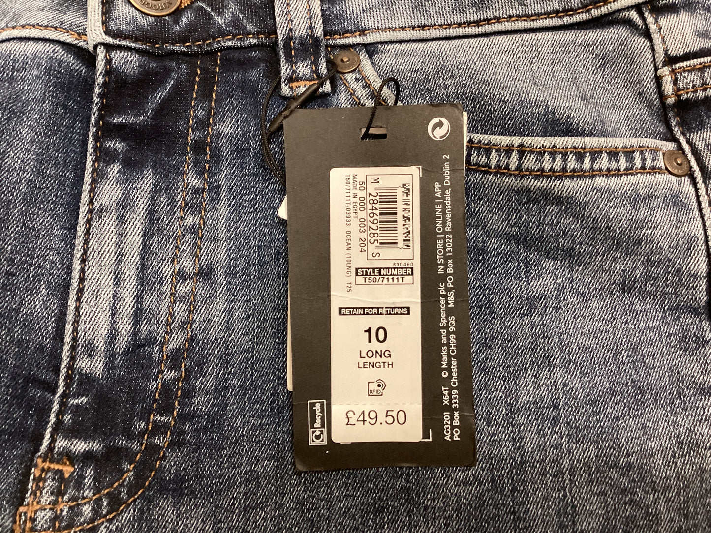 BNWT Autograph Jeans, Size UK 10 Long - 38cm/15inch Waist