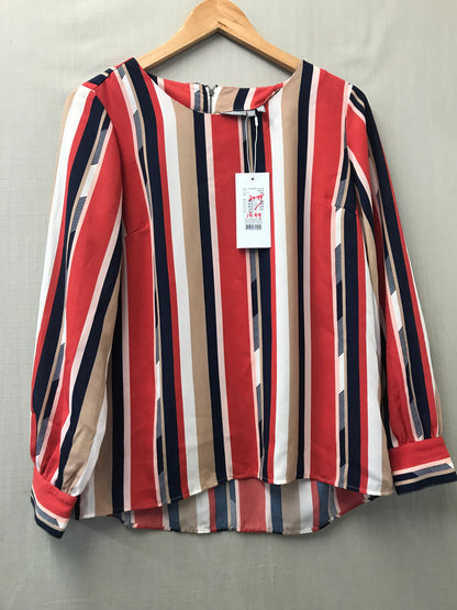 Fransa Multi Striped Blouse Size Small BNWT