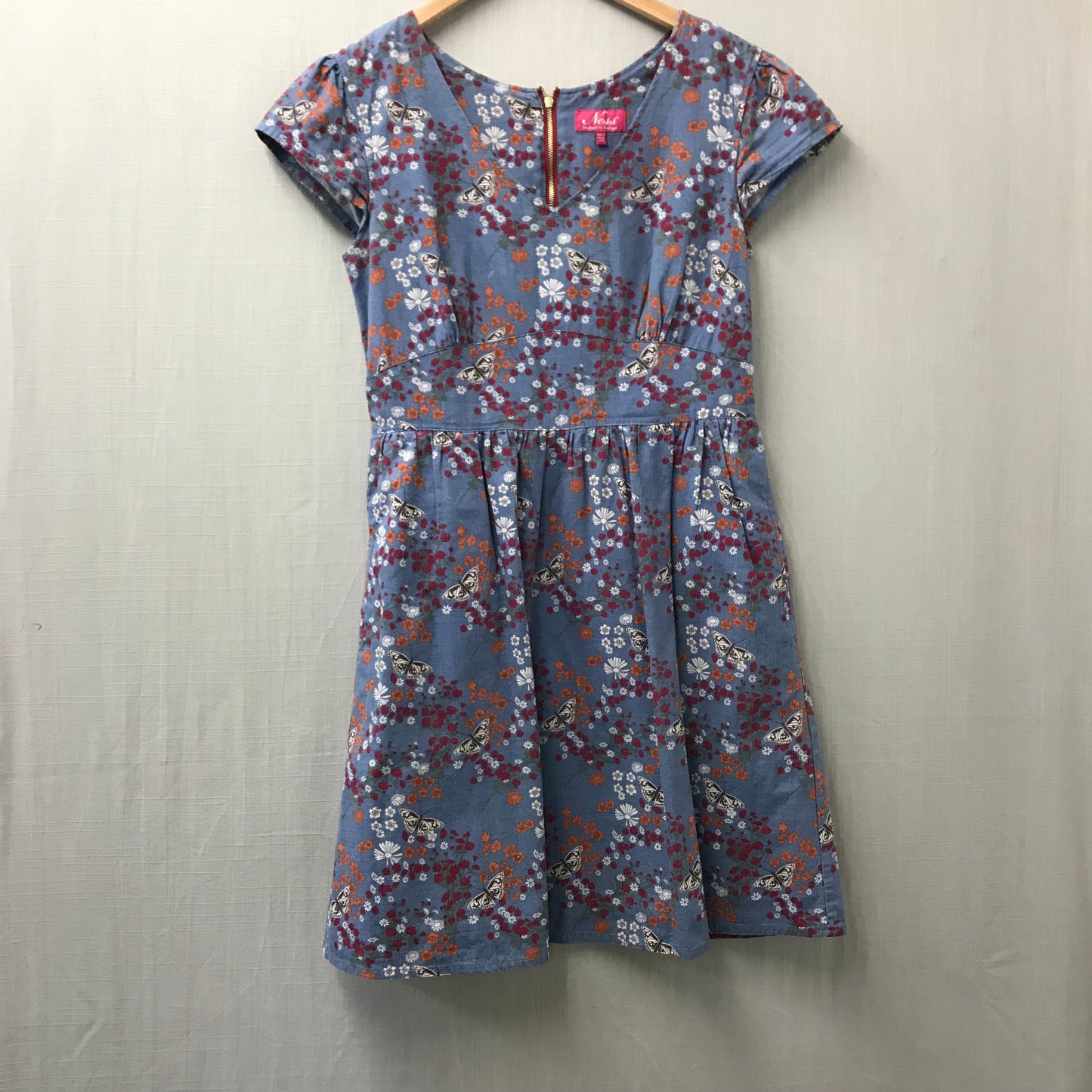 Ness Designed in Scotland Blue Butterfly Dress Size 12