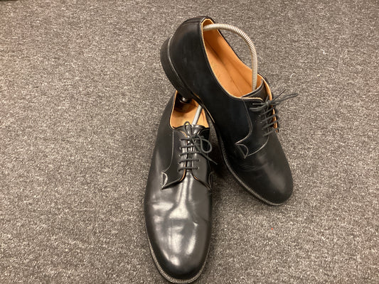 John White 100% Leather Black Shoes - Size 15