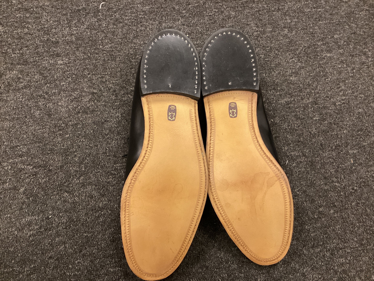 John White 100% Leather Black Shoes - Size 15