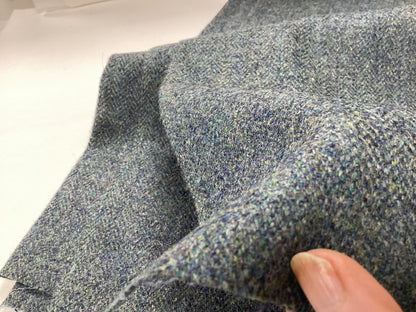 New Harris Tweed fabric 5yards x 29 Ins. Lightweight Mid Blue herringbone