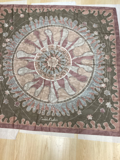 Vintage Zandra Rhodes large scarf 70% wool and 30% silk