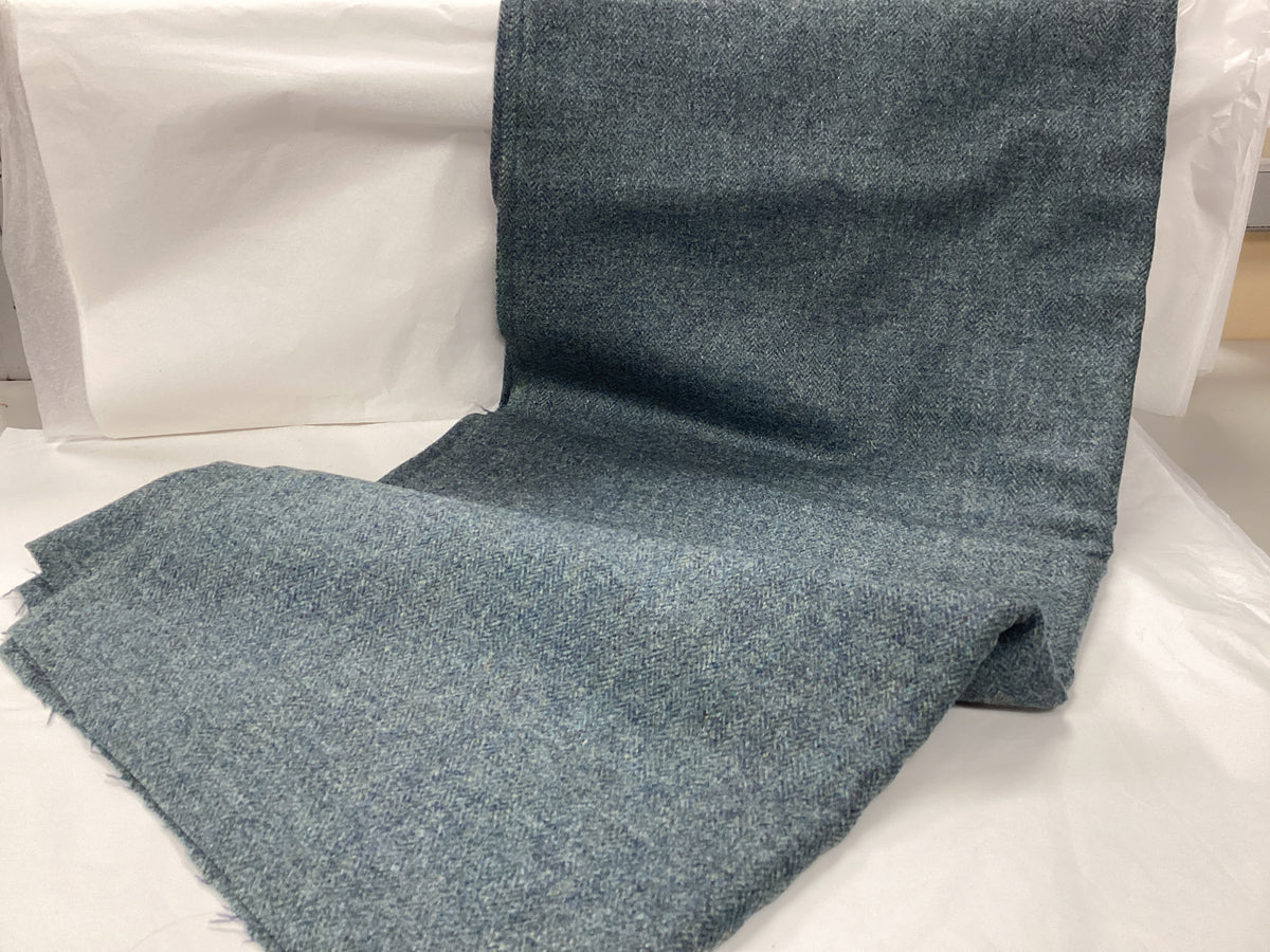 New Harris Tweed fabric 5yards x 29 Ins. Lightweight Mid Blue herringbone