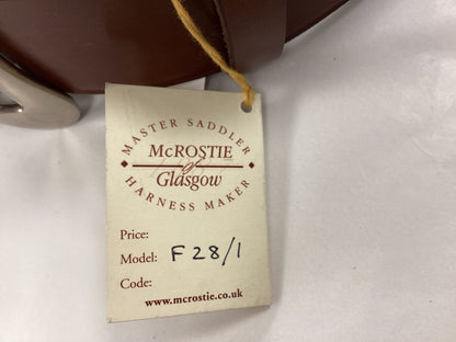 McRostie of Glasgow Tan-Brow Real Leather Bridle Belt for Highland dress, Variable sizes from 37-43 Inches