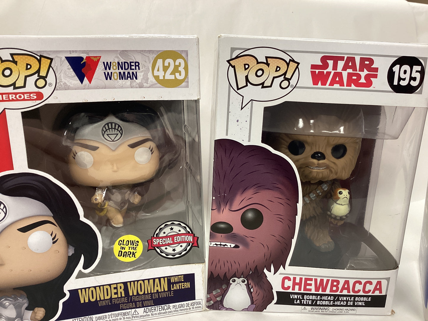 New mixed bundle Funko Pops - Jackie Kennedy (47), Batman (144), Peggy Olson (909), Glow in the Dark Wonder Woman (423), Chewbacca (195)
