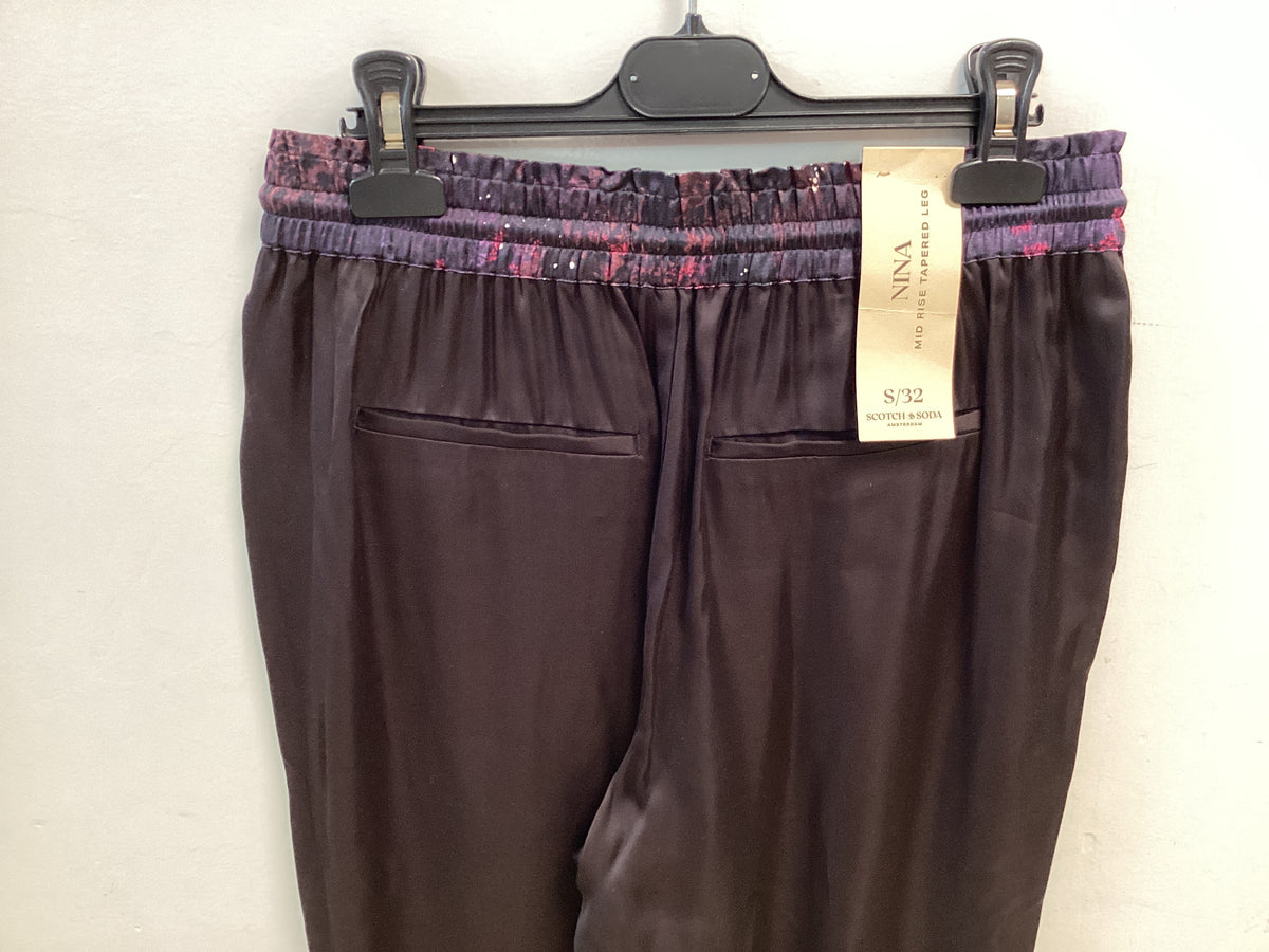 Scotch & Soda BNWT -NINA mid tapered trousers size small/32 Burgandy