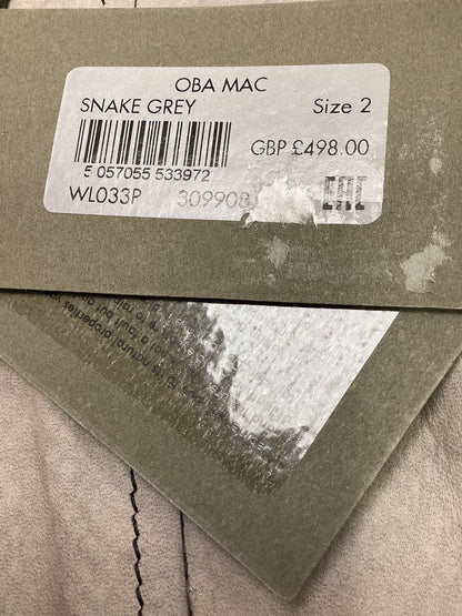 BNWT ALLSAINTS  OBA MAC Snake Grey size 6 UK 100% Lamb Leather