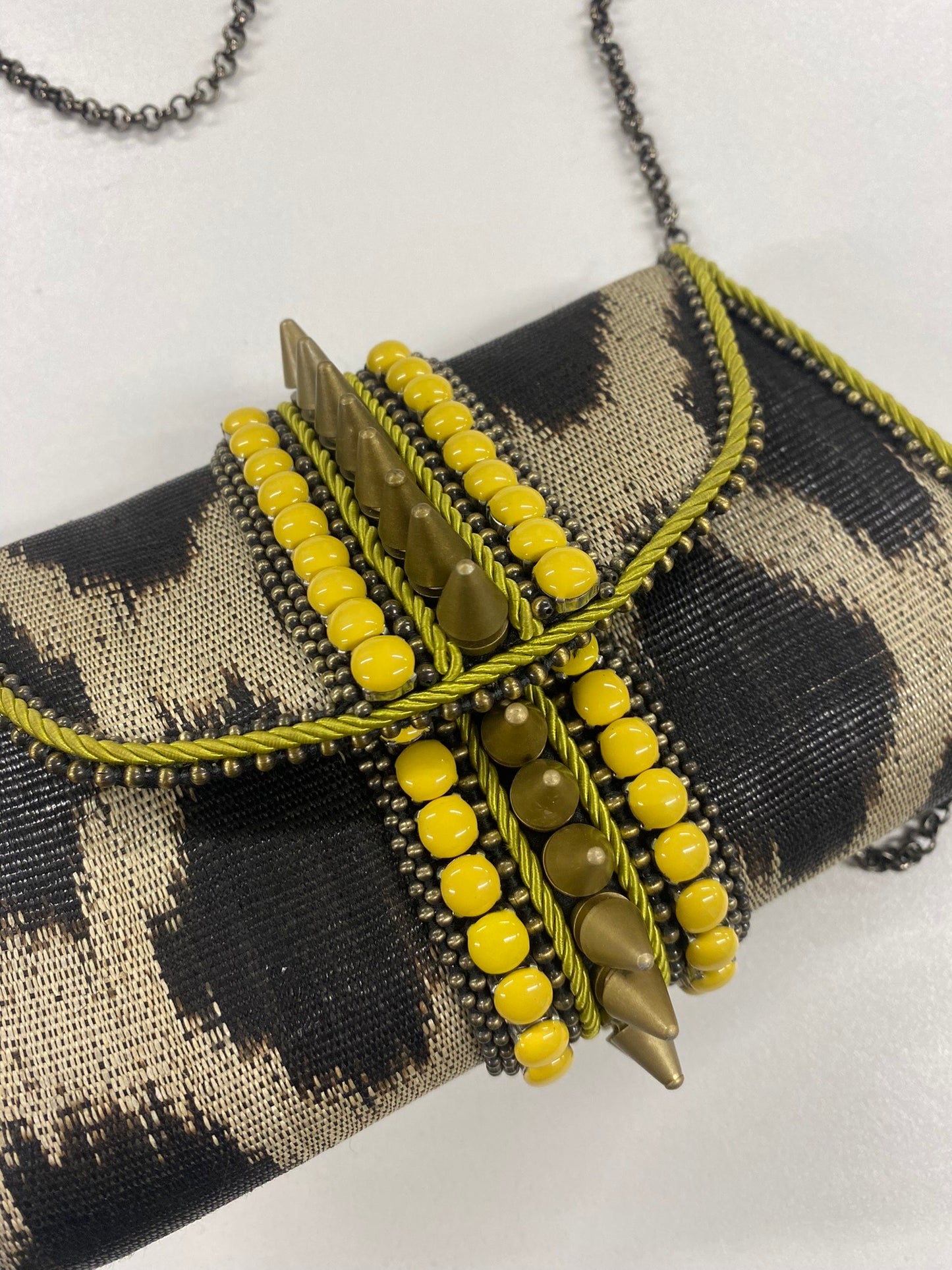 Bea Valdes Studded Woven Bag with Chain