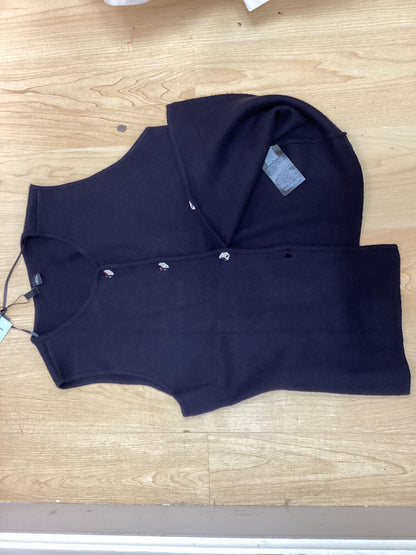 Ladies BNWT  ‘ONLY’ Black with silver Trim knitted waistcoat “Tangcell” fabric size 16