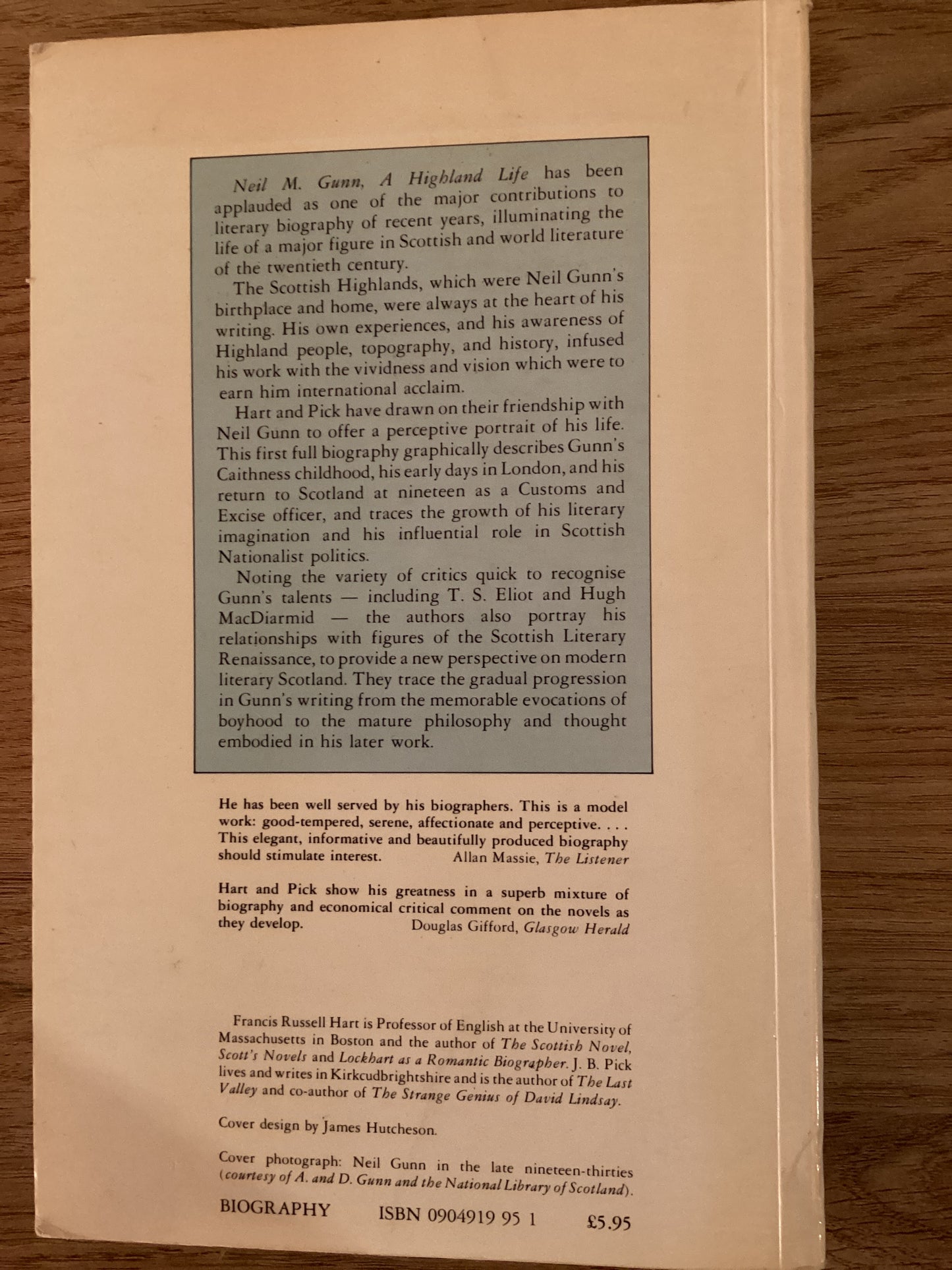 Neil M. Gunn book A Highland life by E.R.Hart & J.B.Pick