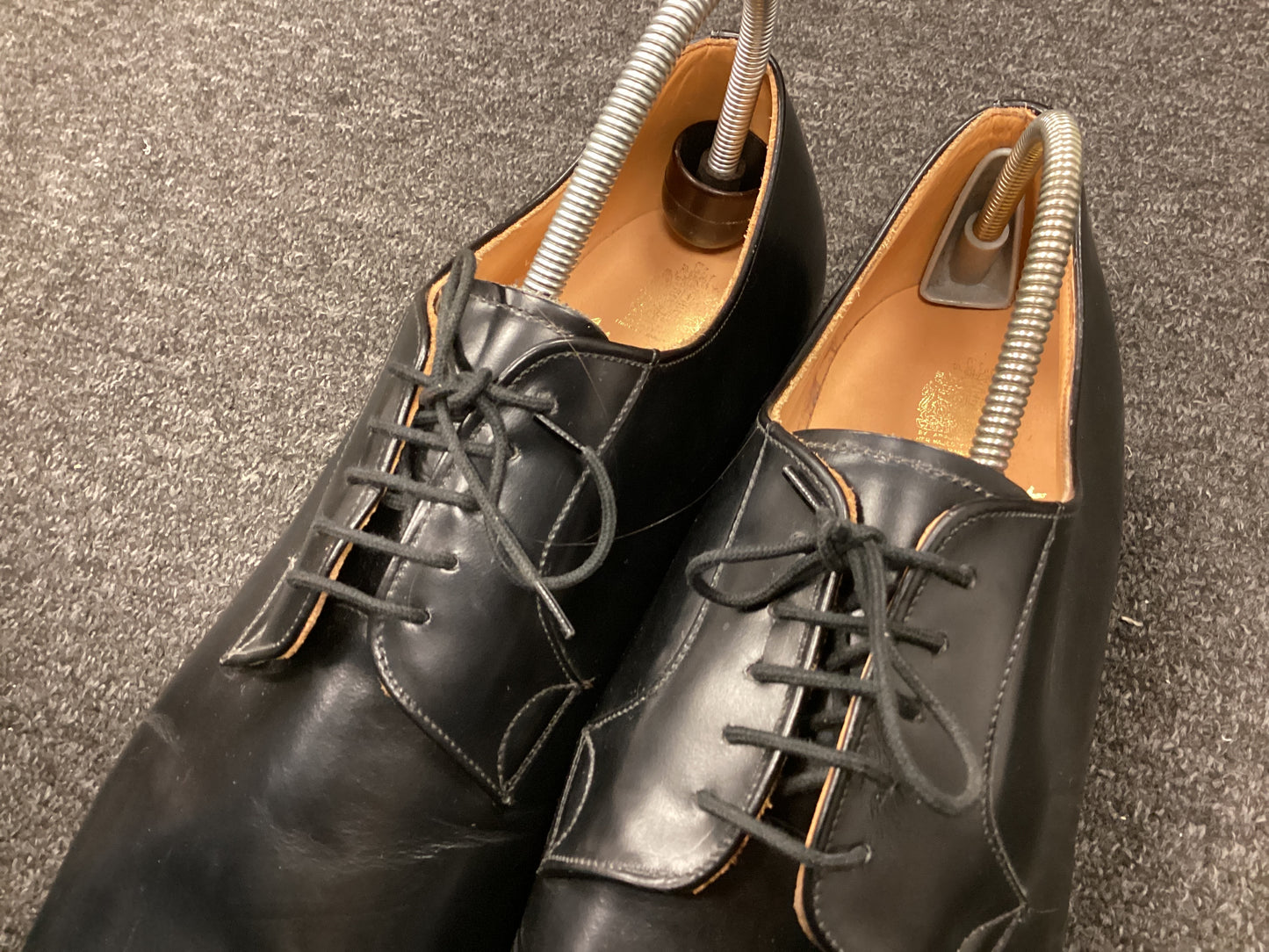 John White 100% Leather Black Shoes - Size 15
