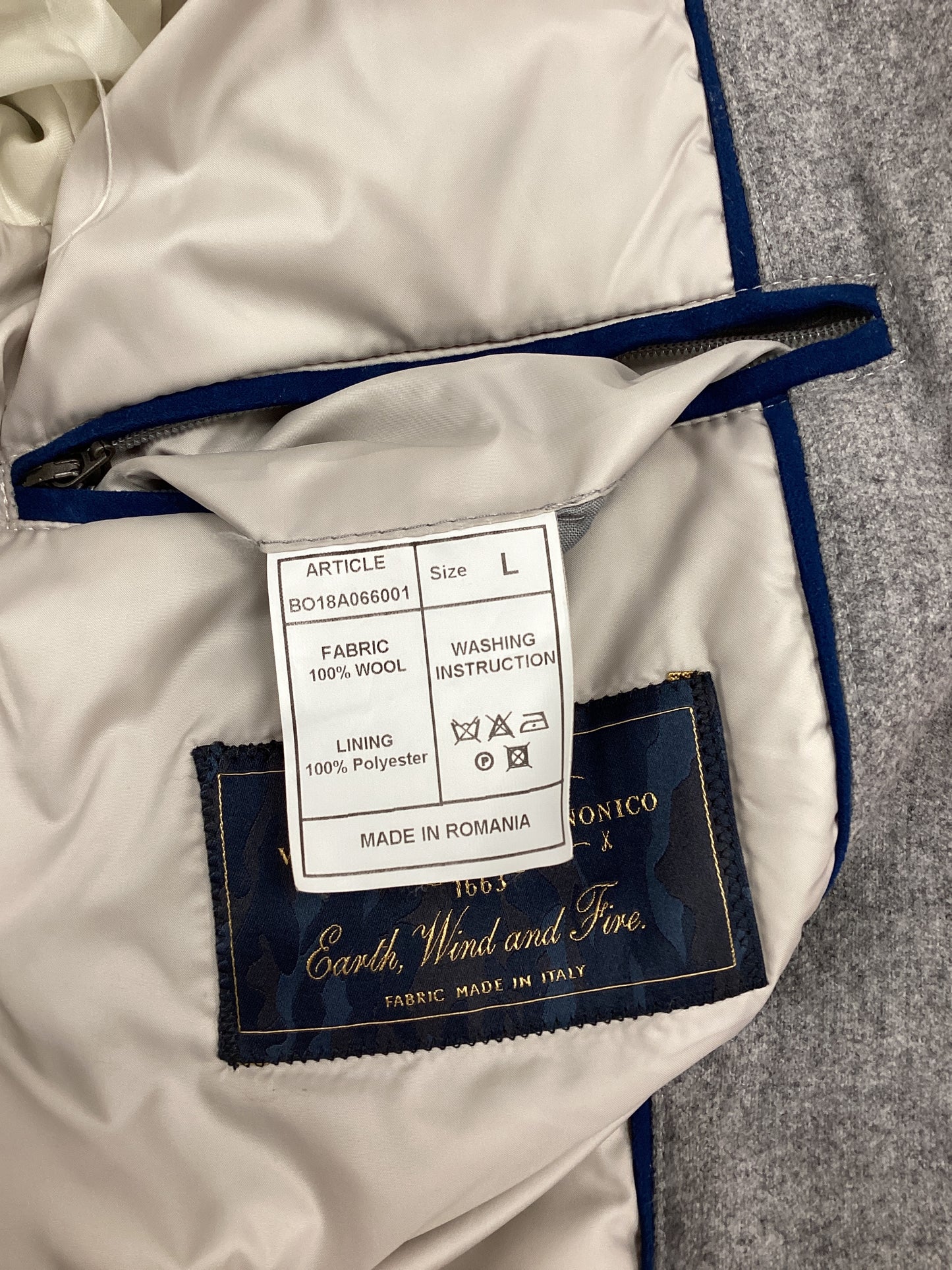 Boggi Light Grey Wool Jacket Large