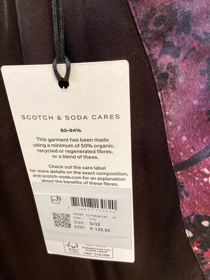 Scotch & Soda BNWT -NINA mid tapered trousers size small/32 Burgandy