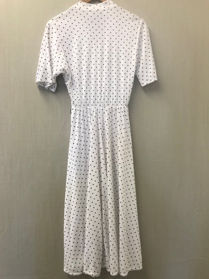 St Michael Vintage Retro Black/White Polka Dot Dress Size 10