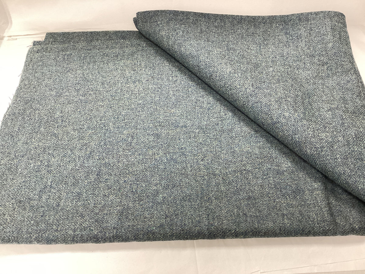 New Harris Tweed fabric 5yards x 29 Ins. Lightweight Mid Blue herringbone