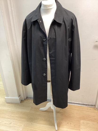 Harry Brown Black Label men’s Single Breasted Black Floral lined waterproof Trench Raincoat size XXL