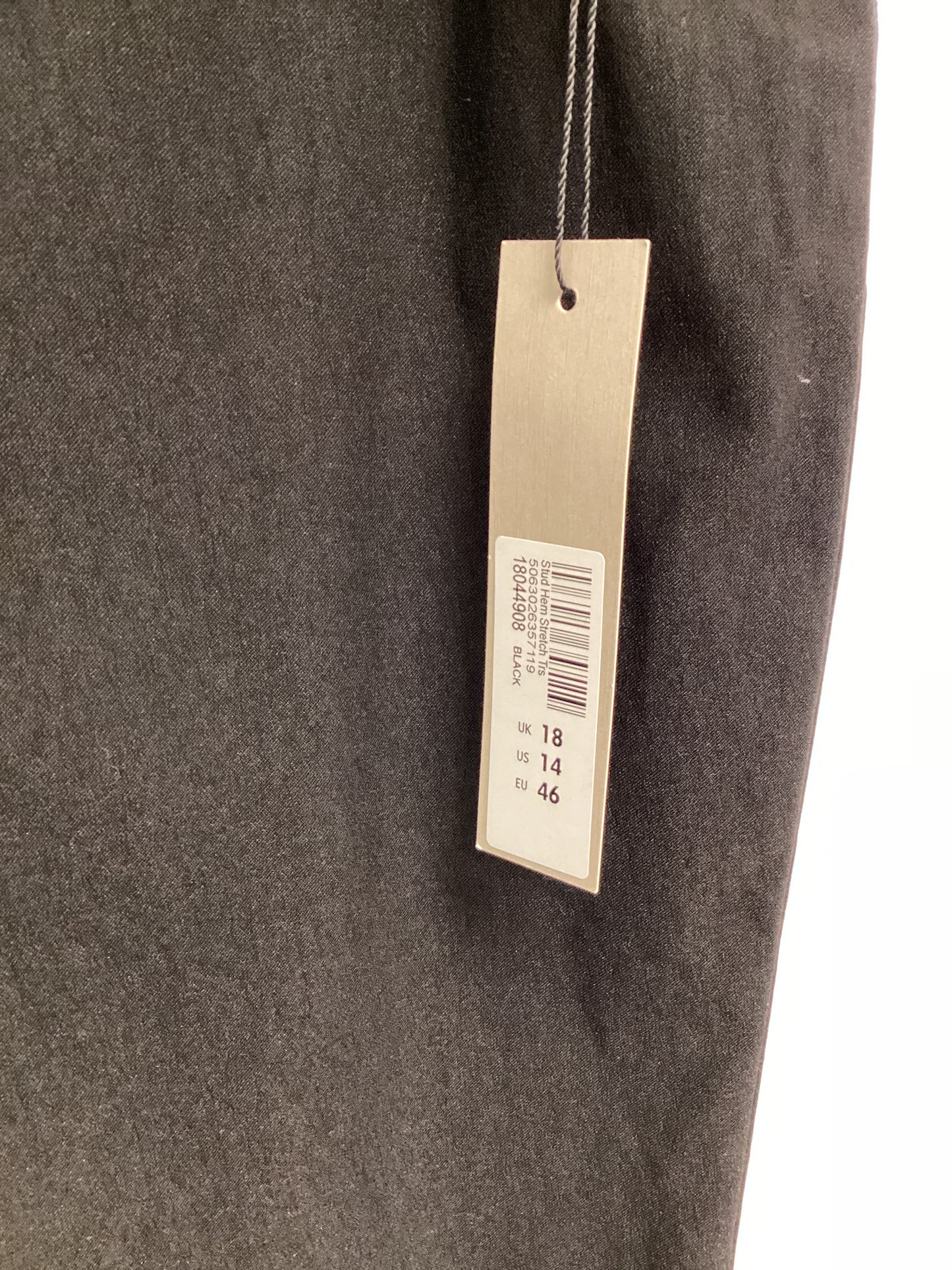 Roman Cropped Stretch Trousers - Black with Silver Studs (Style:18044908) Ladies Size UK18