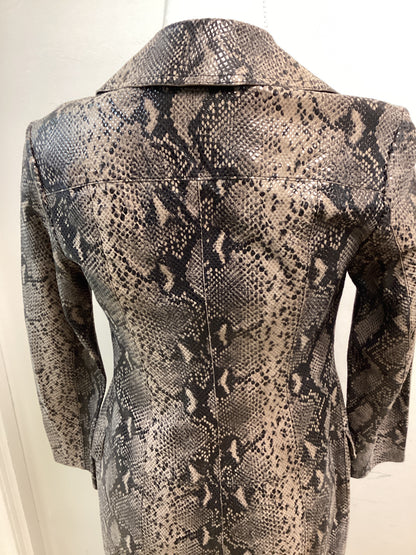 BNWT ALLSAINTS  OBA MAC Snake Grey size 6 UK 100% Lamb Leather