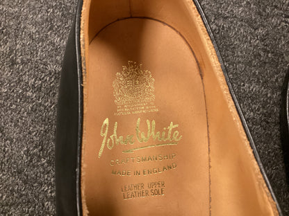 John White 100% Leather Black Shoes - Size 15