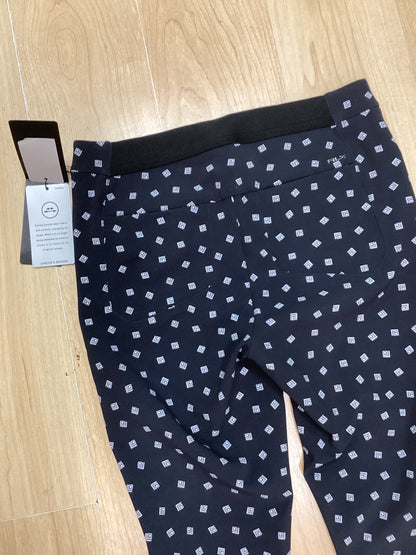 RALPH LAUREN BNWT ladies Stretch & Recover trousers size 10 Navy Blue with White Design