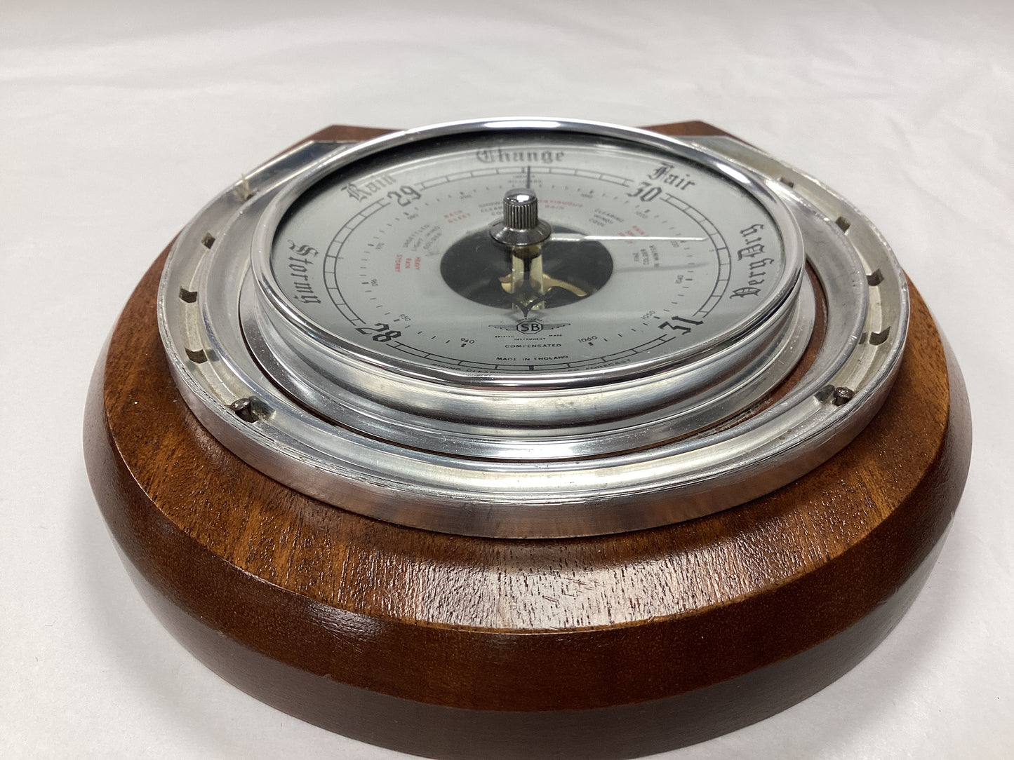 Vintage Edwardian Brown Horse Shoe Barometer- Scientific Instrument