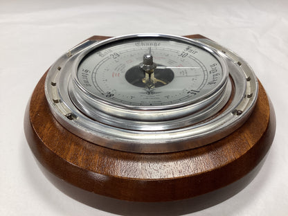 Vintage Edwardian Brown Horse Shoe Barometer- Scientific Instrument