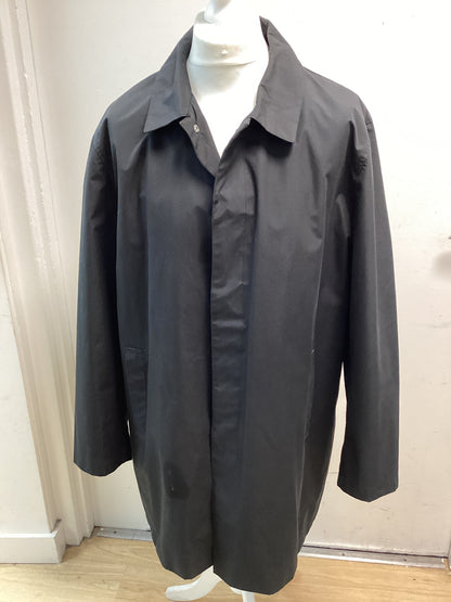 Harry Brown Black Label men’s Single Breasted Black Floral lined waterproof Trench Raincoat size XXL