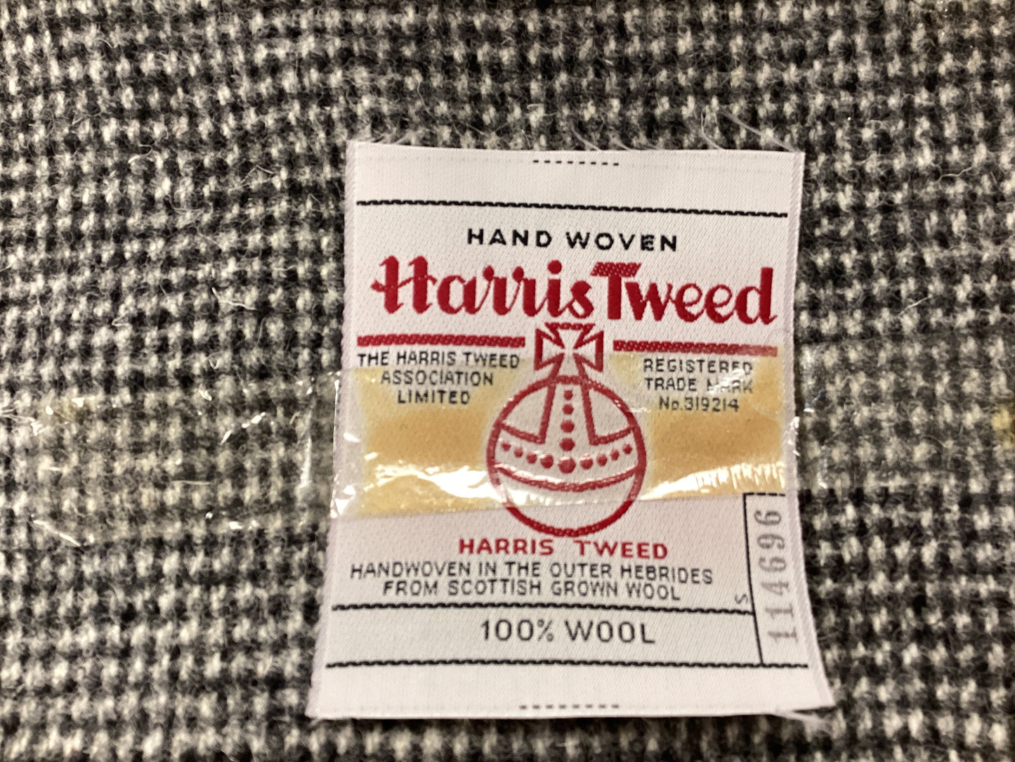 New Harris Tweed 5yards X 29inches, with original weaver label and brand label