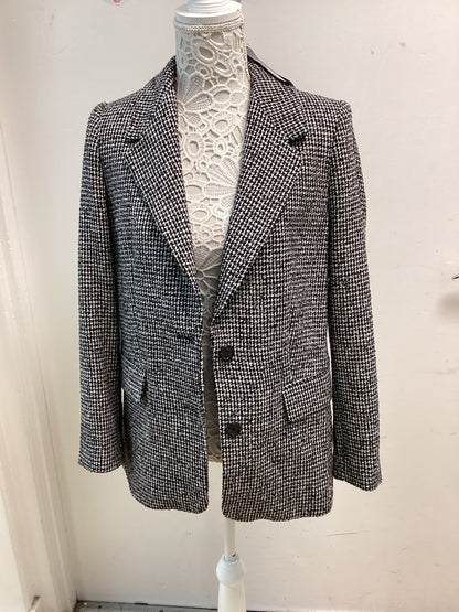 BNWT ladies M&S Black &White tweed Jacket 22% Cotton size 10