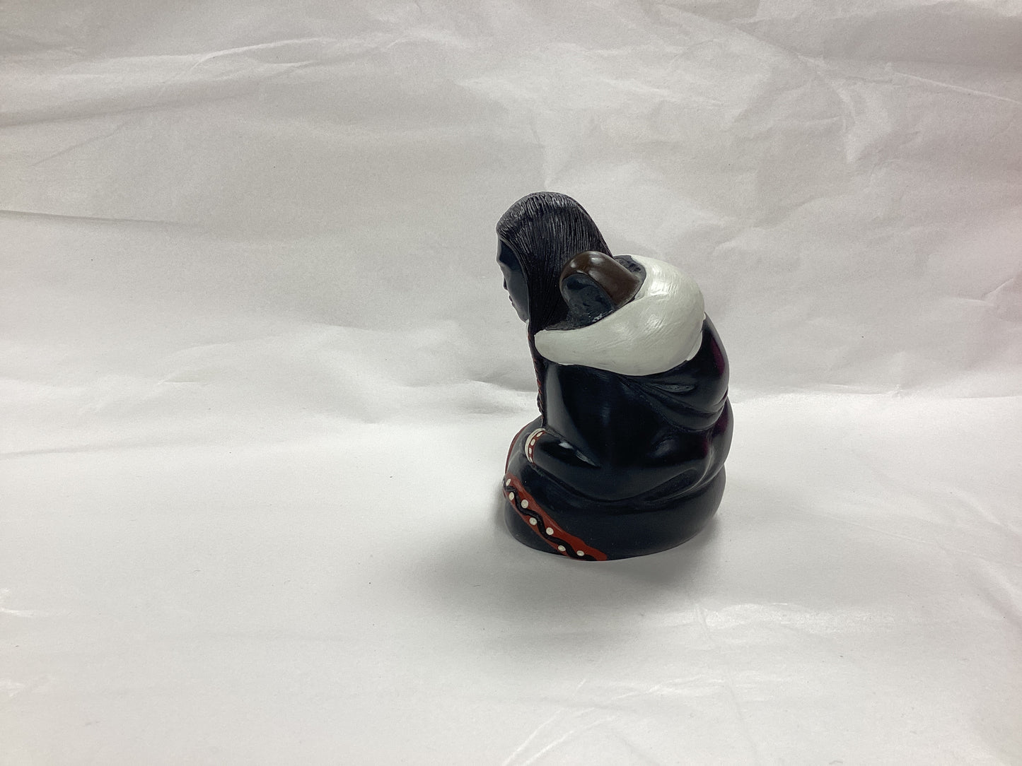 Vintage Saltstone Inuit Mother and Baby Statue